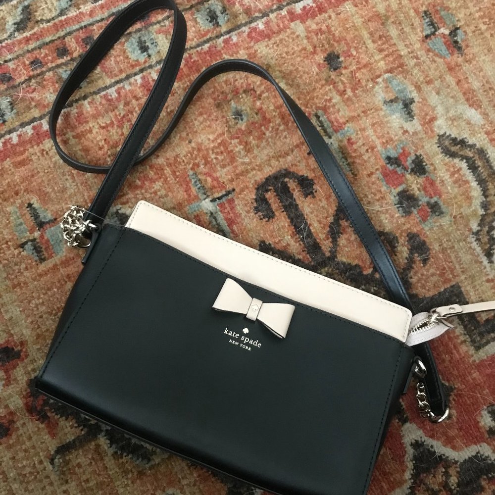 Kate Spade Black and Cream Crossbody Bag